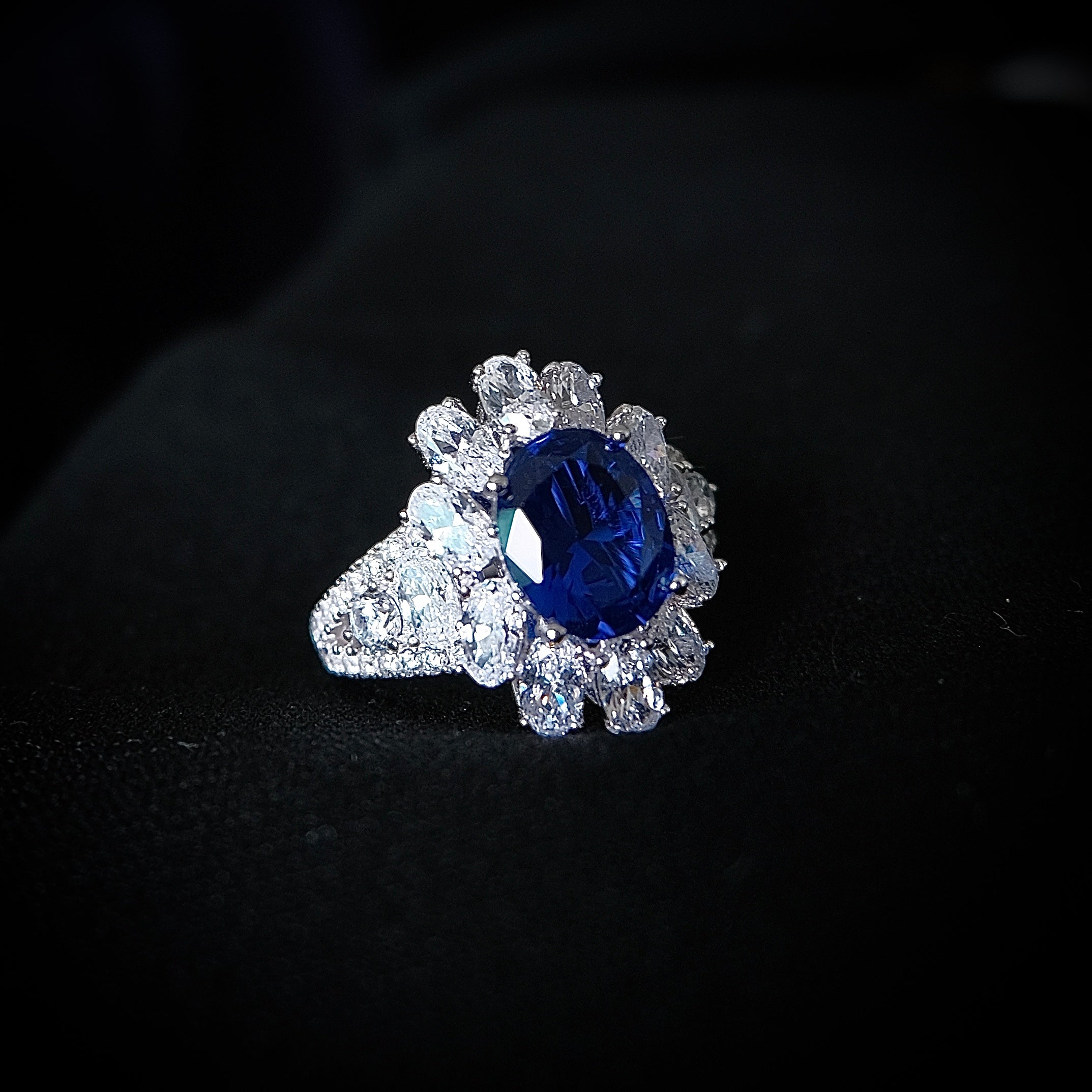 Majestic Sapphire Bloom Ring