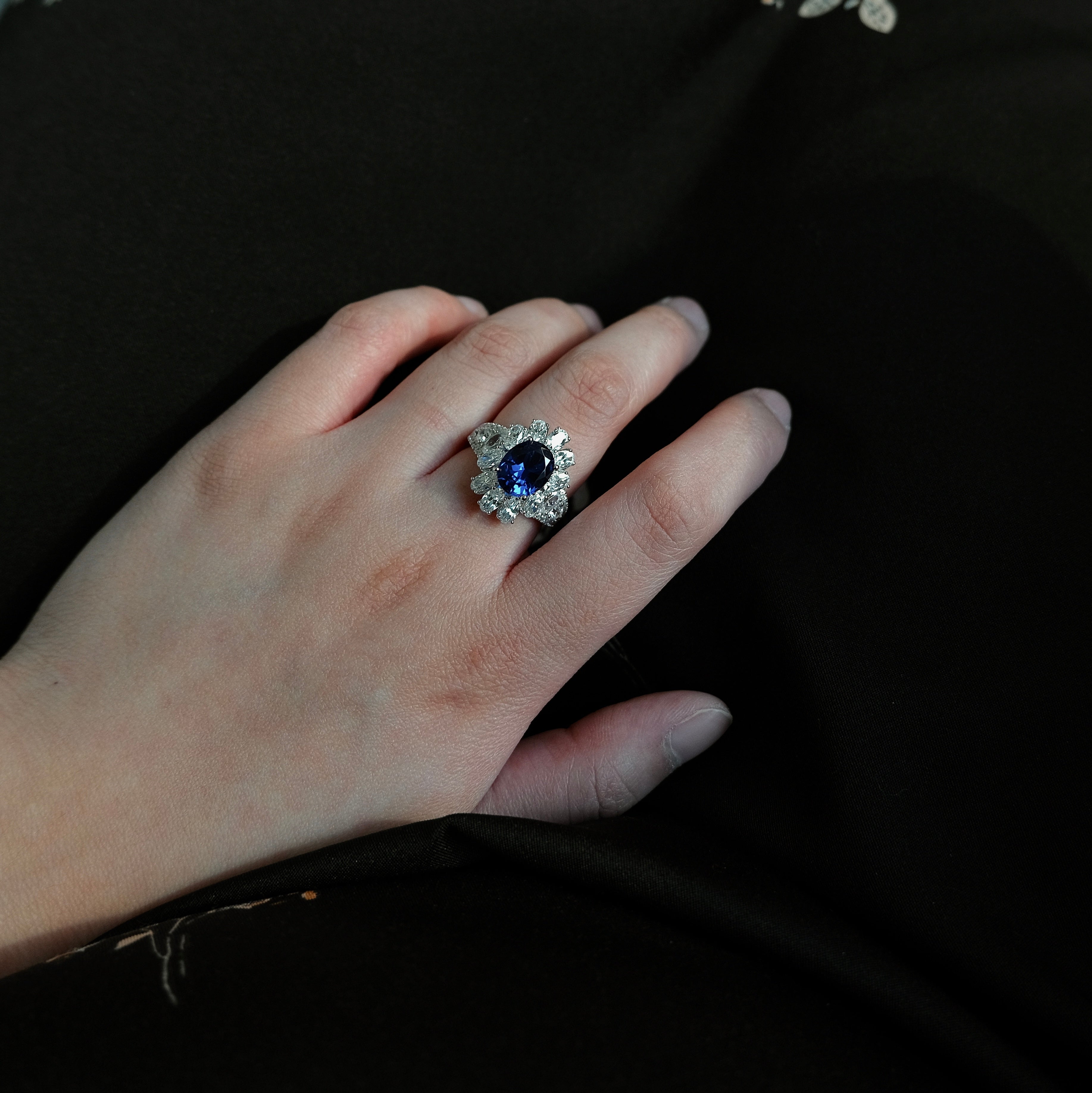 Majestic Sapphire Bloom Ring