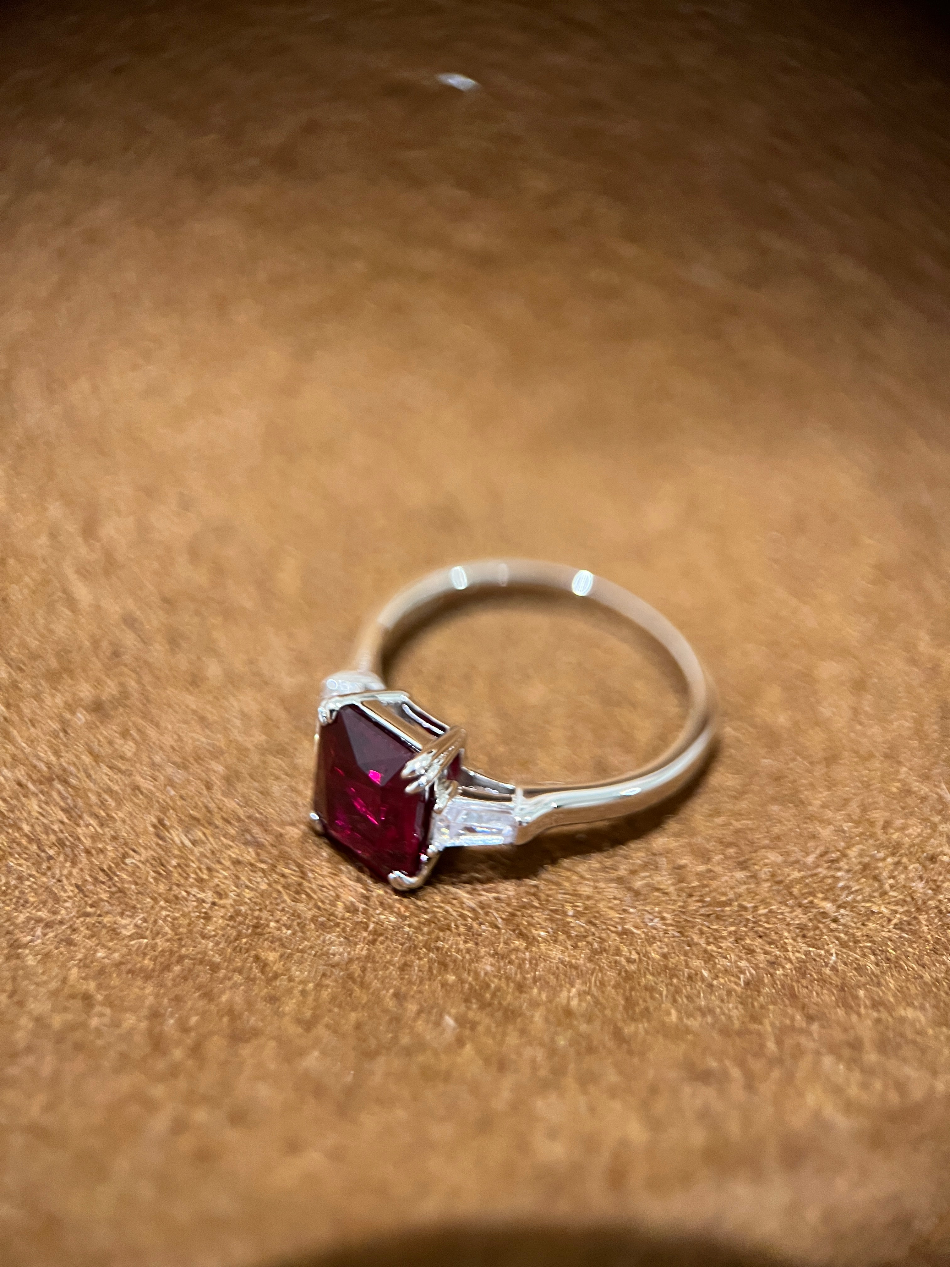 Radiant Ruby Solitaire Ring